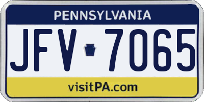PA license plate JFV7065