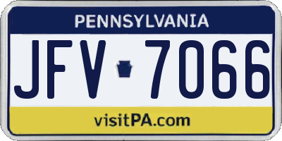 PA license plate JFV7066