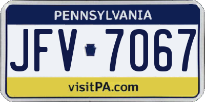 PA license plate JFV7067