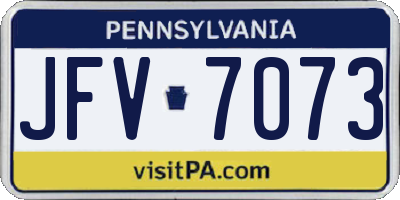 PA license plate JFV7073