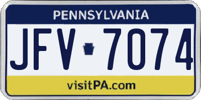 PA license plate JFV7074