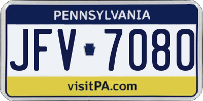 PA license plate JFV7080