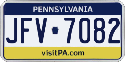 PA license plate JFV7082