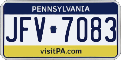 PA license plate JFV7083