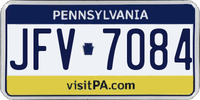 PA license plate JFV7084