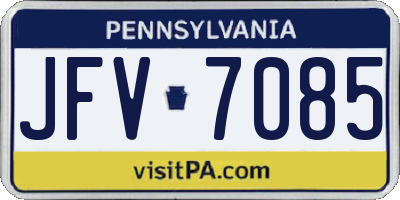 PA license plate JFV7085