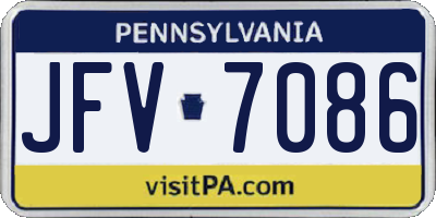 PA license plate JFV7086