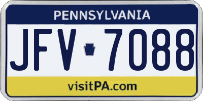 PA license plate JFV7088