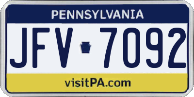 PA license plate JFV7092