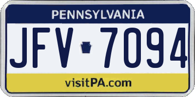 PA license plate JFV7094