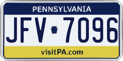 PA license plate JFV7096