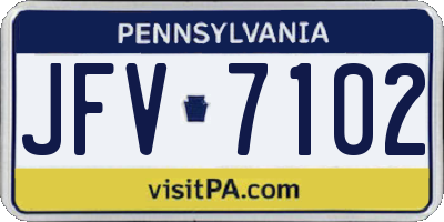PA license plate JFV7102