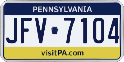 PA license plate JFV7104