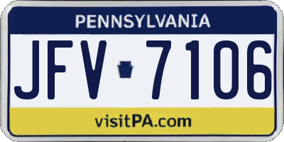 PA license plate JFV7106