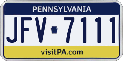 PA license plate JFV7111