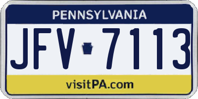 PA license plate JFV7113