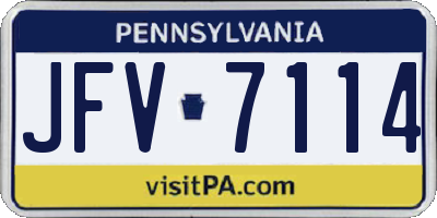 PA license plate JFV7114
