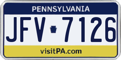 PA license plate JFV7126