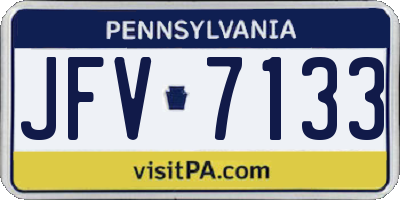 PA license plate JFV7133