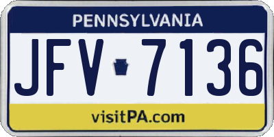 PA license plate JFV7136