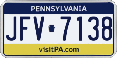 PA license plate JFV7138