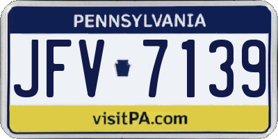 PA license plate JFV7139