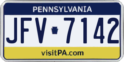 PA license plate JFV7142