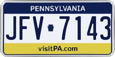 PA license plate JFV7143