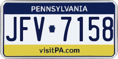 PA license plate JFV7158