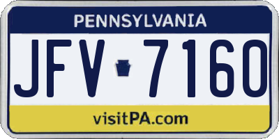 PA license plate JFV7160