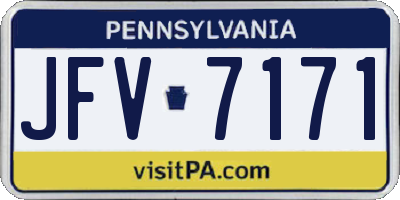 PA license plate JFV7171