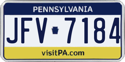 PA license plate JFV7184