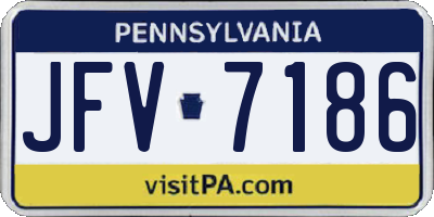 PA license plate JFV7186