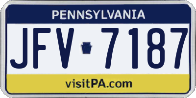 PA license plate JFV7187