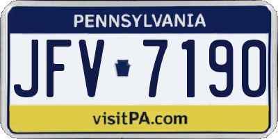 PA license plate JFV7190