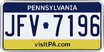 PA license plate JFV7196