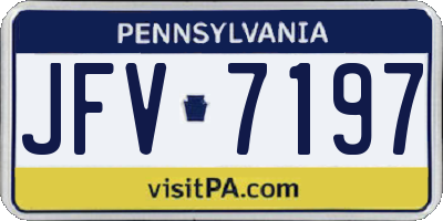 PA license plate JFV7197