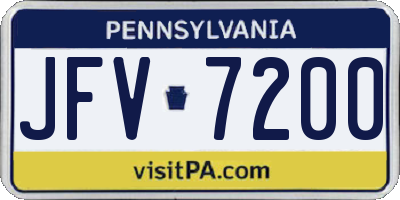 PA license plate JFV7200