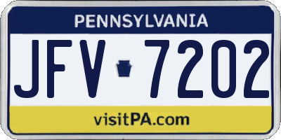 PA license plate JFV7202