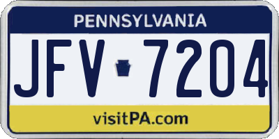 PA license plate JFV7204