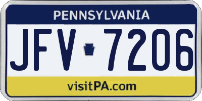 PA license plate JFV7206