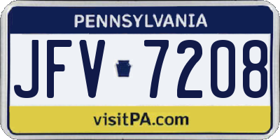 PA license plate JFV7208