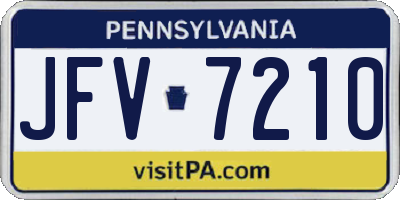 PA license plate JFV7210