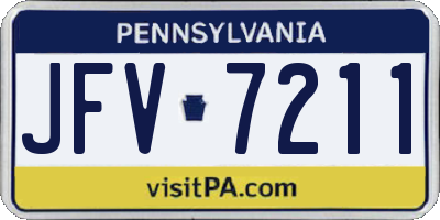 PA license plate JFV7211