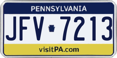 PA license plate JFV7213