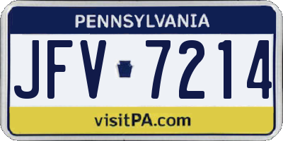 PA license plate JFV7214
