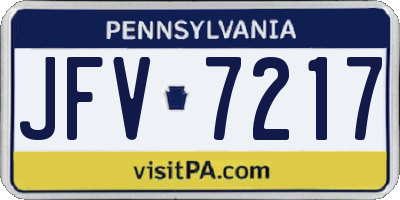 PA license plate JFV7217