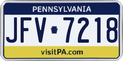 PA license plate JFV7218