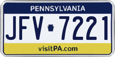 PA license plate JFV7221
