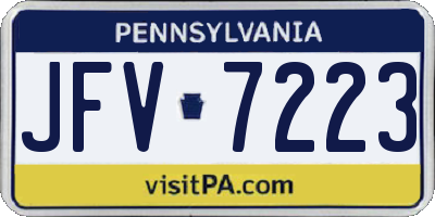 PA license plate JFV7223